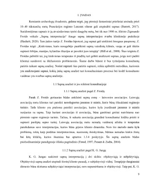 Analitinės psichologijos praktikų patirtys, taikant sapnų analizę konsultavime. Paveikslėlis 9