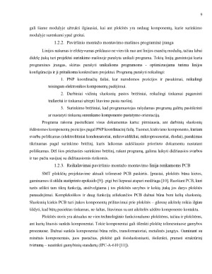 SURINKIMO LINIJOS DARBO CIKLO ĮVERTINIMAS PAGAL MONTUOJAMOS PLOKŠTĖS YPATYBES IR PATEIKTŲ KOMPONENTŲ SĄRAŠĄ. Paveikslėlis 9