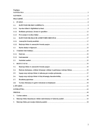 Rašytojo bloko ir asmenybės bruožų sąsajos. Paveikslėlis 2