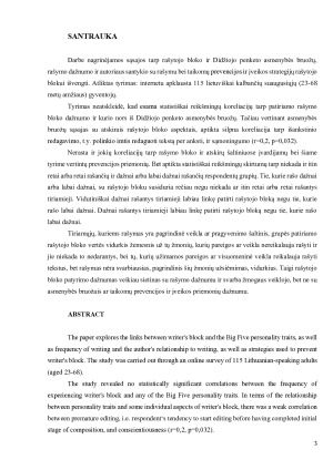 Rašytojo bloko ir asmenybės bruožų sąsajos. Paveikslėlis 3
