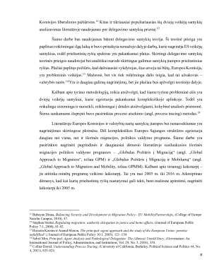 ES IŠORINĖ MIGRACIJOS POLITIKA - ES VALSTYBIŲ NARIŲ IR EUROPOS KOMISIJOS DELEGAVIMO SANTYKIŲ PROBLEMA. Paveikslėlis 8