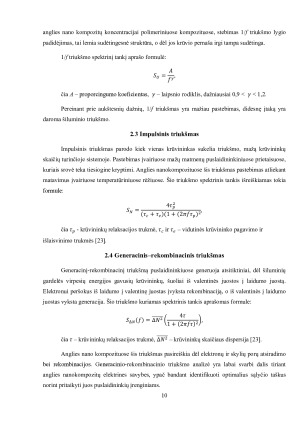 Kompozitų su anglies nanovamzdeliais žemo dažnio triukšmo charakteristikos. Paveikslėlis 10