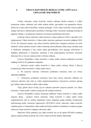 VIDAUS KONTROLĖS REIKALAVIMŲ PRIVAČIAME IR VIEŠAJAME SEKTORIUOSE POKYČIŲ VERTINIMAS. Paveikslėlis 9