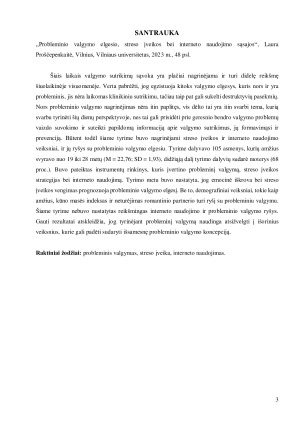 Probleminio valgymo elgesio, streso įveikos bei interneto naudojimo sąsajos. Paveikslėlis 3