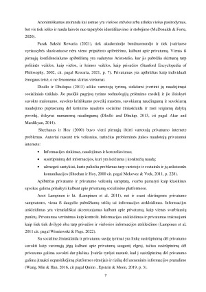 PRIVATUMO VEIKSNIŲ ĮTAKA POŽIŪRIUI IR KETINIMUI NAUDOTIS VIRTUALIOMIS SOCIALINIŲ TINKLŲ PLATFORMOMIS. Paveikslėlis 7