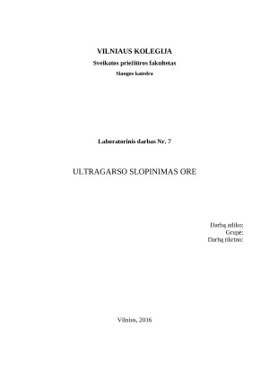Ultragarso slopinimas ore. Paveikslėlis 1