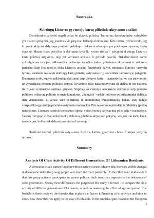 Skirtingų Lietuvos gyventojų kartų pilietinio aktyvumo analizė. Paveikslėlis 3
