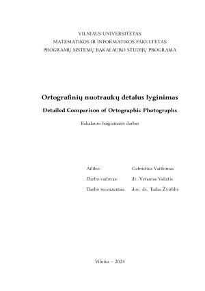 Ortografinių nuotraukų detalus lyginimas