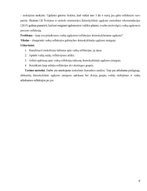 Vaikų refleksijų metodų įvairovė ikimokyklinėje ugdymo įstaigoje. Paveikslėlis 6