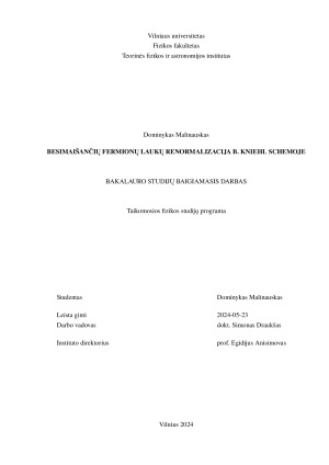 BESIMAIŠANČIU˛ FERMIONU˛ LAUKU˛ RENORMALIZACIJA B. KNIEHL SCHEMOJE. Paveikslėlis 1