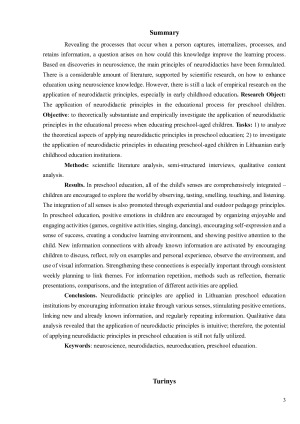 Neurodidaktikos principų taikymas ugdymo(si) procese, dirbant su ikimokyklinio amžiaus vaikais. Paveikslėlis 3