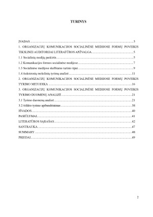 ORGANIZACIJŲ KOMUNIKACIJOS SOCIALINĖSE MEDIJOSE FORMŲ POVEIKIS TIKSLINEI AUDITORIJAI. Paveikslėlis 2