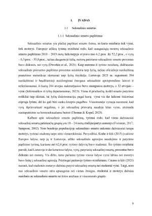 Studentų pritarimo seksualinio smurto mitams, seksualinio smurto patyrimo ir psichopatiškumo sąsajos. Paveikslėlis 9