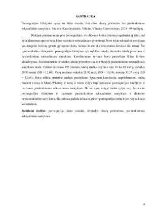 Pornografijos žiūrėjimo ryšys su kūno vaizdu, išvaizdos idealų priėmimu bei pasitenkinimu seksualiniais santykiais. Paveikslėlis 4