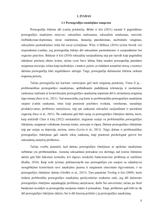 Pornografijos žiūrėjimo ryšys su kūno vaizdu, išvaizdos idealų priėmimu bei pasitenkinimu seksualiniais santykiais. Paveikslėlis 8