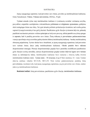 Jaunų suaugusiųjų supratimo, kad pervertino savo žinias, poveikis jų intelektualiniam kuklumui. Paveikslėlis 4