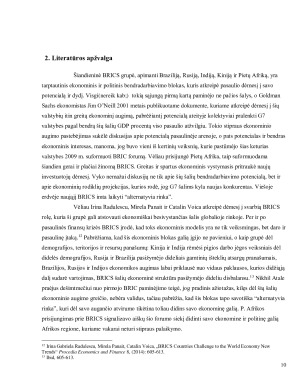 BRICS ŠALIŲ NACIONALINIŲ PREFERENCIJŲ (NE)SUDERINAMUMAS EKONOMINIO BENDRADARBIAVIMO BEI SAUGUMO KLAUSIMAIS. Paveikslėlis 10