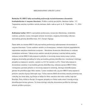 BRICS ŠALIŲ NACIONALINIŲ PREFERENCIJŲ (NE)SUDERINAMUMAS EKONOMINIO BENDRADARBIAVIMO BEI SAUGUMO KLAUSIMAIS. Paveikslėlis 4