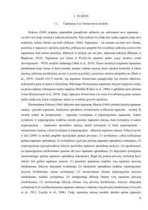 Tapatumo dimensijų išreikštumas tarp traumas patyrusių ir nepatyrusių jaunų suaugusiųjų. Paveikslėlis 6