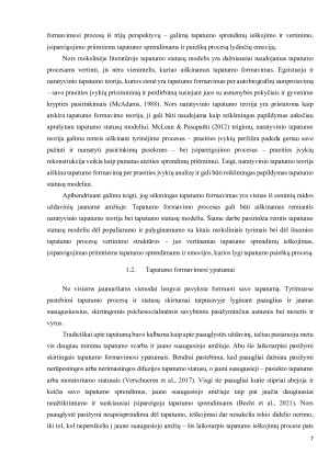 Tapatumo dimensijų išreikštumas tarp traumas patyrusių ir nepatyrusių jaunų suaugusiųjų. Paveikslėlis 7