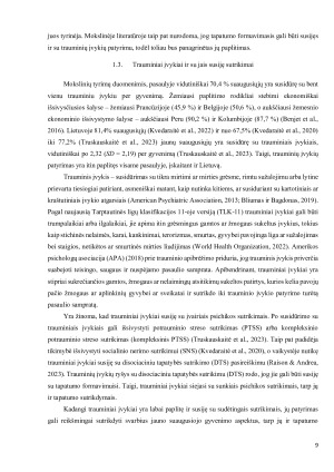 Tapatumo dimensijų išreikštumas tarp traumas patyrusių ir nepatyrusių jaunų suaugusiųjų. Paveikslėlis 9