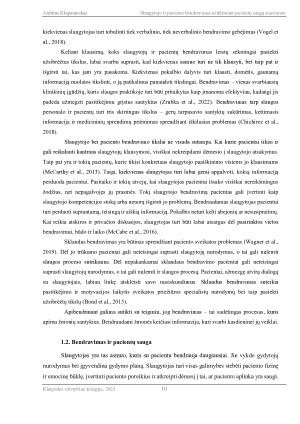 SLAUGYTOJO IR PACIENTO BENDRAVIMAS UŽTIKRINANT PACIENTŲ SAUGĄ STACIONARE. Paveikslėlis 10