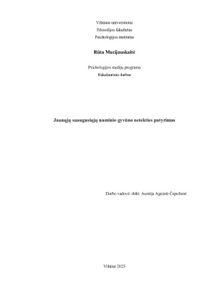 Jaunųjų suaugusiųjų naminio gyvūno netekties patyrimas