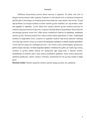 Jaunųjų suaugusiųjų naminio gyvūno netekties patyrimas. Paveikslėlis 5