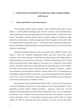 LIETUVOS GYVENTOJŲ PAJAMŲ ŠALTINIŲ STRUKTŪRA IR JOS POKYČIŲ ANALIZĖ 2002-2022 M.. Paveikslėlis 5