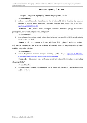 SLAUGYTOJŲ LYDERYSTĖS VAIDMENYS DIRBANT SU ONKOLOGINĖMIS LIGOMIS SERGANČIAIS PACIENTAIS STIPRYBĖS IR RIBOTUMAI. Paveikslėlis 6