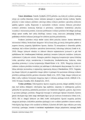 SLAUGYTOJŲ LYDERYSTĖS VAIDMENYS DIRBANT SU ONKOLOGINĖMIS LIGOMIS SERGANČIAIS PACIENTAIS STIPRYBĖS IR RIBOTUMAI. Paveikslėlis 8