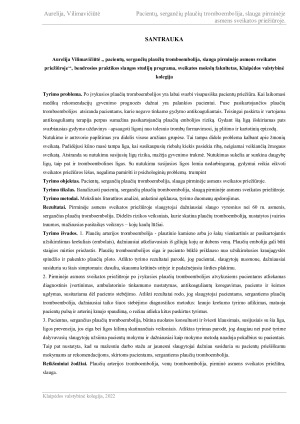 PACIENTŲ, SERGANČIŲ PLAUČIŲ TROMBOEMBOLIJA, SLAUGA PIRMINĖJE ASMENS SVEIKATOS PRIEŽIŪROJE.. Paveikslėlis 2