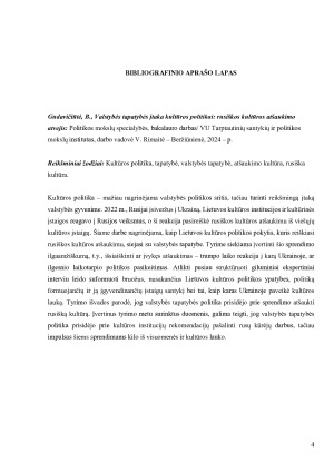 VALSTYBĖS TAPATYBĖS ĮTAKA KULTŪROS POLITIKAI - RUSIŠKOS KULTŪROS ATŠAUKIMO ATVEJIS. Paveikslėlis 4