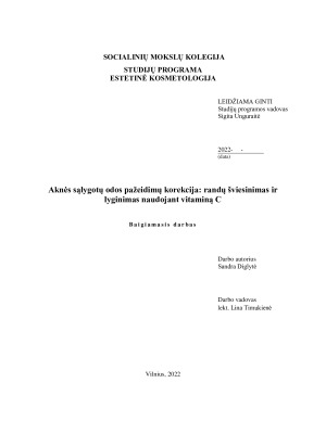 Aknės sąlygotų odos pažeidimų korekcija - randų šviesinimas ir lyginimas naudojant vitaminą C