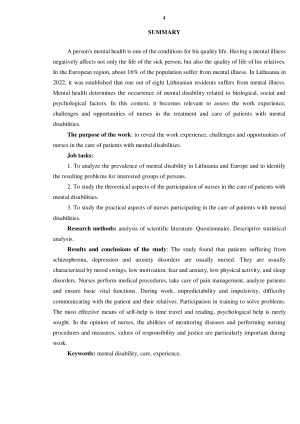 SLAUGYTOJŲ DARBO PATIRTYS DALYVAUJANT PACIENTŲ SU PSICHINE NEGALIA SLAUGYME. Paveikslėlis 4