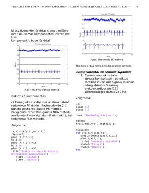 Vaisiaus EKG atskyrimas nuo motinos EKG, panaudojant „aklojo“ susimaišiusių signalų atskyrimo metodus. Paveikslėlis 10