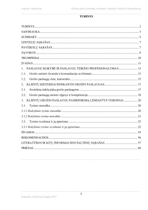 KLIENTŲ GROŽIO PASLAUGŲ VERTINIMAS - KRITERIJAI, KOKYBĖ IR KOMUNIKACIJA. Paveikslėlis 2