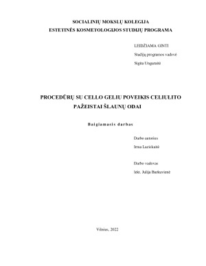 PROCEDŪRŲ SU CELLO GELIU POVEIKIS CELIULITO PAŽEISTAI ŠLAUNŲ ODAI