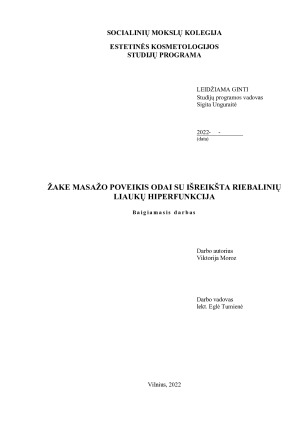 ŽAKE MASAŽO POVEIKIS ODAI SU IŠREIKŠTA RIEBALINIŲ LIAUKŲ HIPERFUNKCIJA