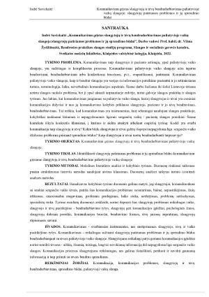 KOMUNIKAVIMU GRĮSTAS SLAUGYTOJŲ IR TĖVŲ BENDRADARBIAVIMAS PALIATYVIOJE VAIKŲ SLAUGOJE - SLAUGYTOJŲ PATIRIAMOS PROBLEMOS IR JŲ SPRENDIMO. Paveikslėlis 2