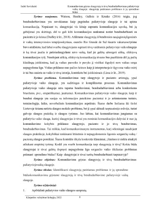KOMUNIKAVIMU GRĮSTAS SLAUGYTOJŲ IR TĖVŲ BENDRADARBIAVIMAS PALIATYVIOJE VAIKŲ SLAUGOJE - SLAUGYTOJŲ PATIRIAMOS PROBLEMOS IR JŲ SPRENDIMO. Paveikslėlis 8