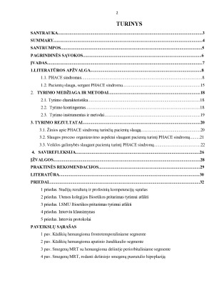 SLAUGYTOJO VEIKLOS GALIMYBĖS PHACE SINDROMO ATVEJU. Paveikslėlis 2