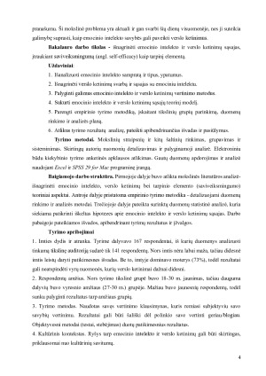 EMOCINIO INTELEKTO IR VERSLO KETINIMŲ SĄSAJOS. Paveikslėlis 4