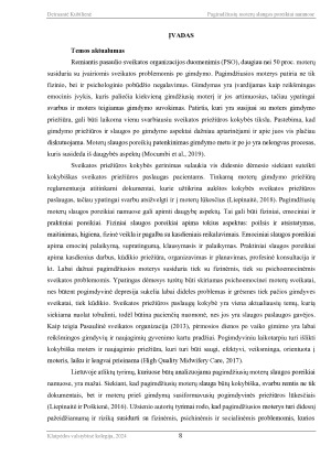 PAGIMDŽIUSIŲ MOTERŲ SLAUGOS POREIKIAI NAMUOSE. Paveikslėlis 8