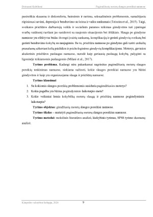 PAGIMDŽIUSIŲ MOTERŲ SLAUGOS POREIKIAI NAMUOSE. Paveikslėlis 9