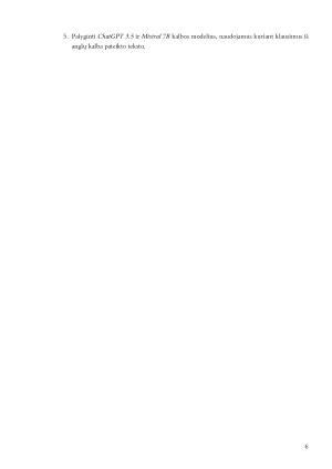 ChatGPT ir Mistral AI panaudojimo palyginimas klausimų generavimui iš pateikto teksto. Paveikslėlis 6