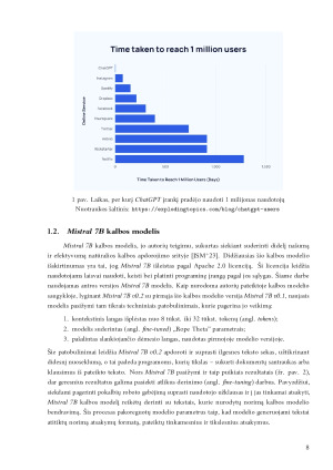 ChatGPT ir Mistral AI panaudojimo palyginimas klausimų generavimui iš pateikto teksto. Paveikslėlis 8
