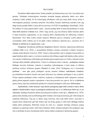 Savarankiškai dirbančių ir samdomų darbuotojų darbo charakteristikų ir perdegimo sąsajos. Paveikslėlis 7