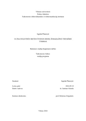 ULTRAVIOLETINĖS SRITIES ŠVIESOS DIODŲ ŽEMADAŽNIO TRIUKŠMO TYRIMAS