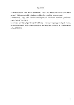 Eksternalizacijos ir įsitraukimo į meną ryšys kokybinis tyrimas apie menininkų psichologinę gerovę. Paveikslėlis 6